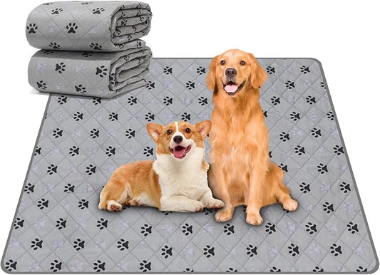 JERIA 2 Pack 36"x 41" Waterproof Non Slip Wee pad，Reusable Washable Pee Pads for Dogs，Absorbent and Leakproof Training Mats for Potty, Bed, Sofa, Potty Training by JERIA