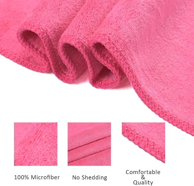 JML Microfiber Towels, Bath Towel Sets (6 Pack, 27" x 55") - Extra Absorbent, Fast Drying, Multipurpose for Bath, Swimming, Fitness, Sports, Yoga, Dark Blue/Green/Pink | Hanging Loop, Extra Absorbent, Fast Drying, Lint-free, Use for Pool, Swimming, Fit... - Image 3