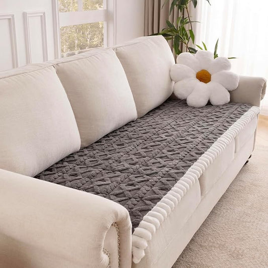 Couch Cover for Dogs, Washable Non Slip Sofa Covers for 3 Cushion Couch Pet Friendly Fuzzy Sofa Protector&Bed Mat for Pets (27.6"x82.7" Dark Gray) by Unknown