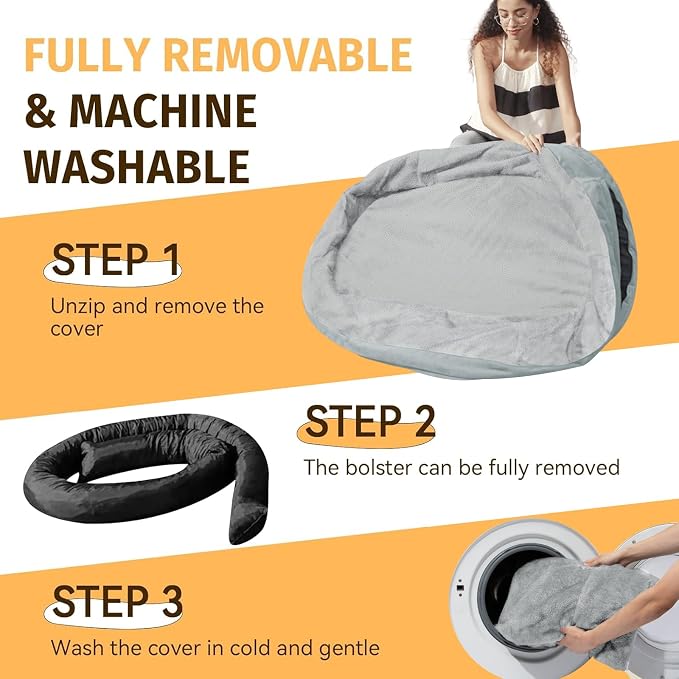 Waterproof Orthopedic Dog Bed for Medium Dogs, Silver | Supportive Crate Foam Relieves Joint Pressure, 360°Bolsters, Waterproof Inner,Washable Cover, Non-slip Bottom - Image 6