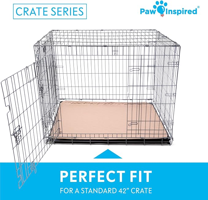 Paw Inspired Washable Crate Liners for Dogs, 41x28 Inch, Pack of 2 | Fits 42 Inch Kennels, Leakproof, Non-Slip Pee Pads, Reusable Puppy Pads for Potty Training, Whelping, Waterproof Pet Mat - Image 5