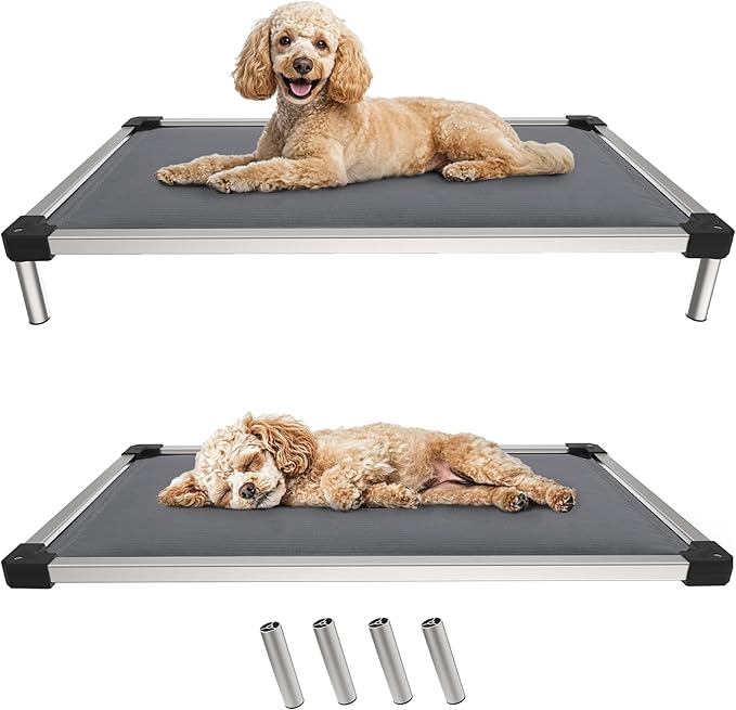 FXW TitanNest Padded Chew-Proof Elevated Dog Bed for Small Dogs | Easy to Clean, Pre-assembly Raised Cot, Indoor/Outdoor/Camping, 36 x 24 x 4.5in by FXW