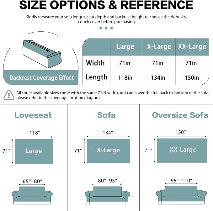 DREAMINGO Teal Boho Couch Cover Jacquard Chenille Sofa Covers Washable 3 Seater Sofa Protector for Pets Kids Modern Bohemain Sectional Couch Slipcovers for Living Room, 71"x150" - Image 2