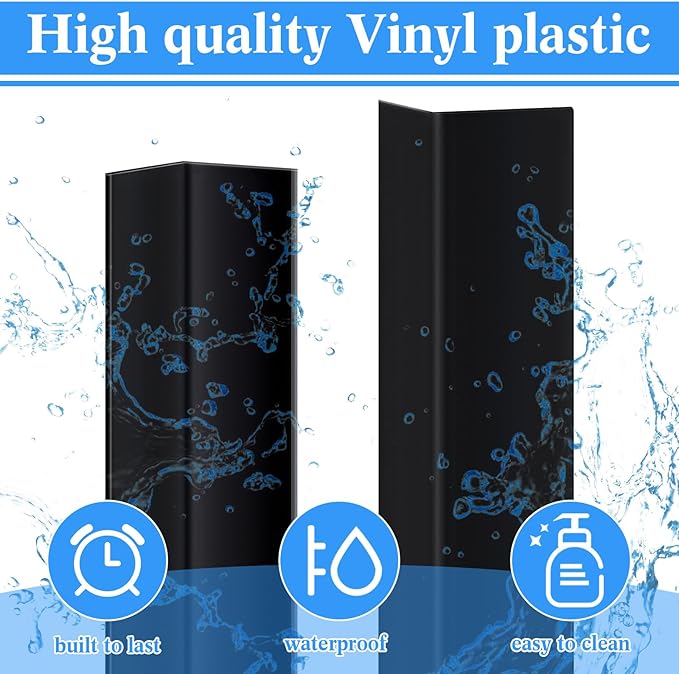 Sasylvia 1 Pcs Wall Corner Protector Guards, Avoid Scratching Scuffs, Vinyl Corner Trim Molding, Ease Install & Cleaning for Door Countertop Furniture Cabinet Protection (2-3/8 x 48 Inches,Black) - Image 3