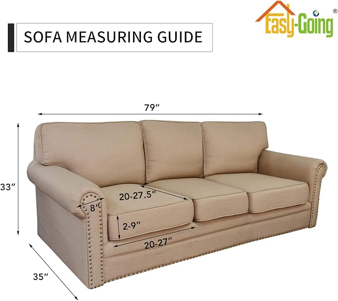 Easy-Going 4 Pieces Stretch Couch Cover Sofa Cover for Dogs Washable Sofa Slipcover for 3 Separate Cushion Couch Spandex Jacquard Fabric Elastic Furniture Protector for Pets, Kids (Taupe, Sofa) - Image 7