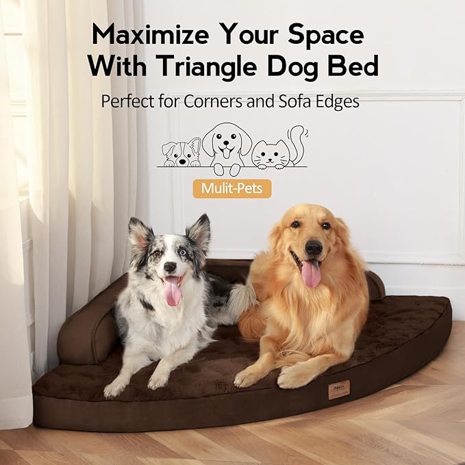 MEKIY Jumbo Orthopedic Waterproof Dog Bed with Sides for Extra Large Dogs | Egg Crate Foam, Waterproof Liner, Anti-Slip Bottom, Space-Saving, Perfect for Corners and Sofa Edges, 42 x 42 Inch - Image 4