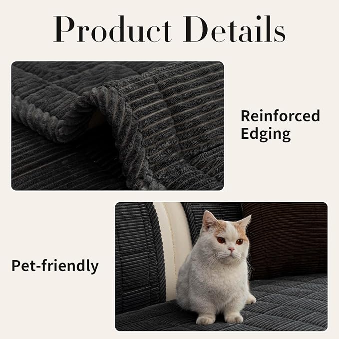 Dog Couch Cover for Sofas, Pet Couch Cover Washable, Funny Fuzzy Plush Sofa Covers for Dogs, Non Slip Sofa Covers, Sofa Pad Furniture Protector for L Shaped(1PC, Dark Grey, 27.5"x 70.9") - Image 2