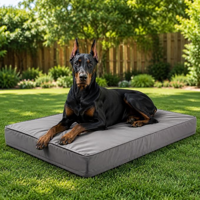WNPETHOME Outdoor Waterproof Dog Bed Large Sized, Washable Creat Pad 42" | Outdoor & Indoor Use, For Large Sized Dog, Removable Washable Cover, Egg Crate Foam Orthopedic Dog Mat, Up to 90 lbs by WNPETHOMEPETSHOME