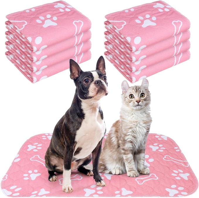BEAUTYZOO 8 Pack Washable Pee Pads for Dogs, Reusable Puppy Pads for Potty Training, Waterproof Super Absorbent Wee Wee Pads for Dogs Non-Slip, Pet Whelping Mats Playpen Dog Crate Floors, 18'' x 24" by BEAUTYZOO
