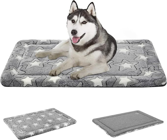 EMPSIGN Dog Crate Pad for 36"x24" Dog Crate, Star Pattern/Grey | Reversible Kennel Mat (Cool & Warm), Machine Washable, Cozy Star Pattern Sleeping Pad, All-Season Pet Bed by EMPSIGN
