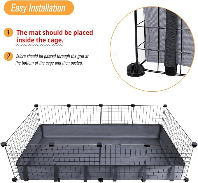 Guinea Pig Cage Liner Tarp Bottom Waterproof and Washable Base Also for Rabbits Canvas Bottom, Bunny, Chinchesillas, Hedgehog, Ferrets and Other Small Animals(24x48 inches) - Image 3