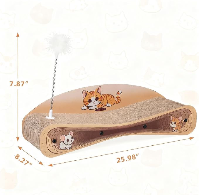 COZIWOW Cat Scratcher Lounge, Cat Scratching Board, Cardboard Lounge Bed, Durable Cat Scratching Pad Furniture Protector for Indoor Cats Kittens (Colorful) - Image 6