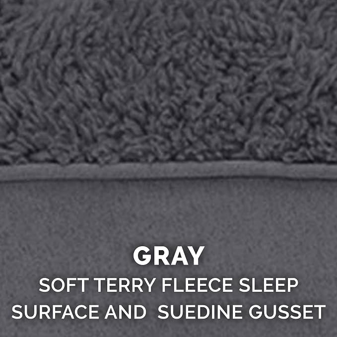 Furhaven Orthopedic Dog Bed for Large/Medium Dogs w/ Removable Washable Cover, For Dogs Up to 55 lbs - Terry & Suede Mattress - Gray, Large - Image 7