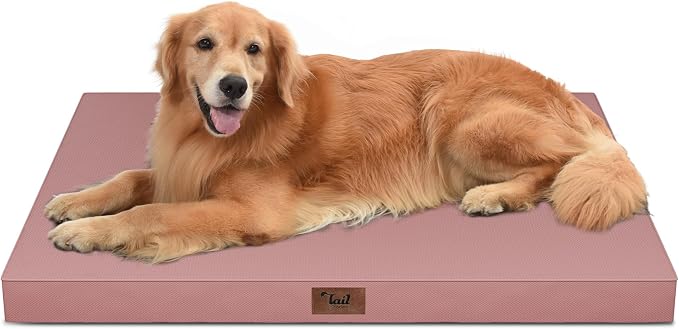Waterproof Orthopedic Outdoor Dog Bed XL for Extra Large Dogs | Egg Crate Foam for Joint Support, TPU Waterproof Layer, Machine Washable 1680D Oxford Cover, 44 x 32 Inch, Up to 90 lbs by TailStories