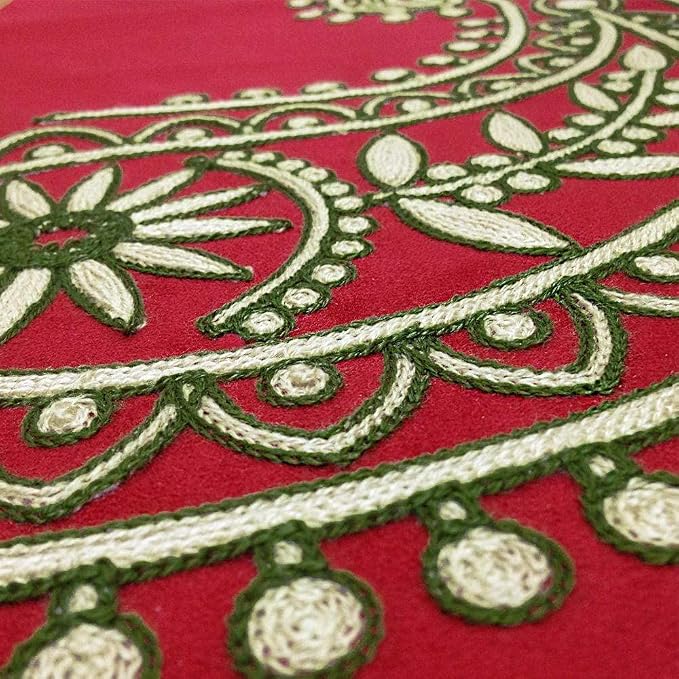Blueberry Pet Heavy Duty Microsuede Bed Cover Only, Removable & Washable Replacement Cover with YKK Zippers, for Cats & Dogs Bed 25" x 21" x 10", Tango Red Embroidered Paisley - Image 5