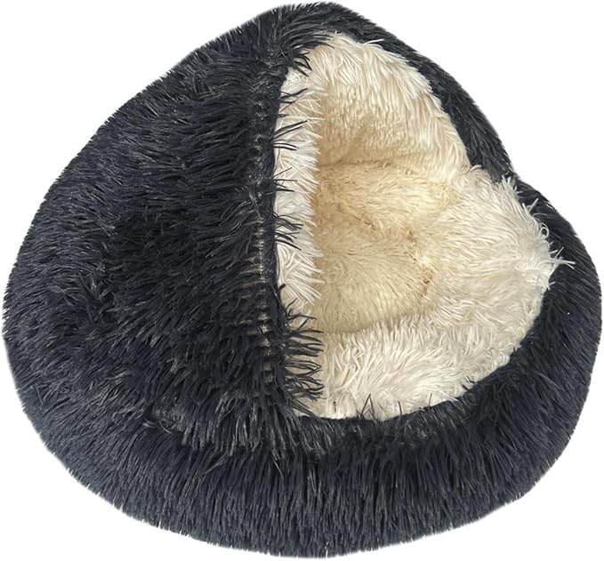 Cozy Cave Dog Bed, 2025 Cat Cave Bed with Cover, Cat Nest Bed, Pet Beds for Indoor Cats Cave & Calming Dog Beds Winter Anti-Slip & Washable Fluffy (Dark Grey, S(15.7in/40cm)) by Muzuja