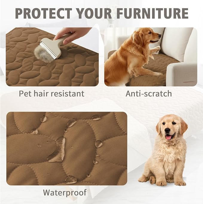 Ameritex Waterproof Pet Bed Cover Anti-Slip Dog Bed Blanket for Sofa and Furniture Waterproof New Pattern Design (Camel, 30x80 Inch (Pack of 1)) - Image 2