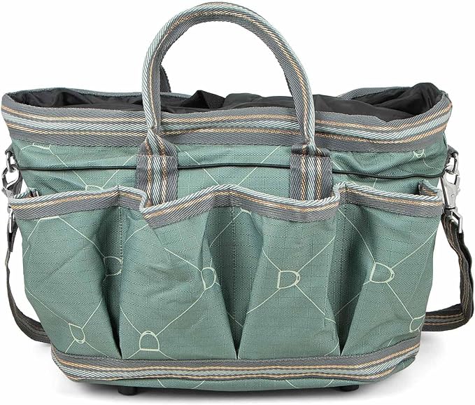 Jeffers Poplar Head Grooming Bag – Horse Grooming Organizer Tote with Pockets for Brushes, Tools, Clippers, Shampoo, Detangler – Stable Barn Kit Carrier for Horses, Pets, Spruce Stirrup Irons by Jeffers