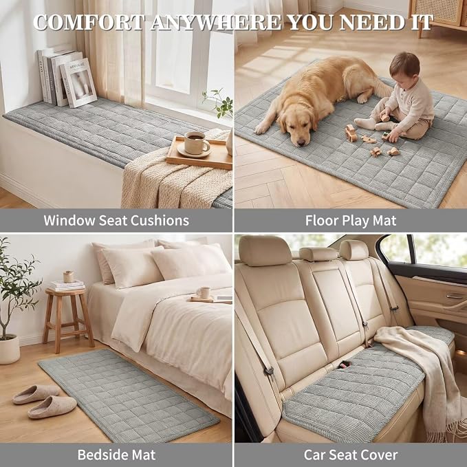 Couch Cover for Dogs Non-Slip Pet Couch Cover for Sofa Plush Protector | Non-Slip Backing, Machine Washable, Pet Friendly, Pet Hair& Scratch Protection, Sofa Cushion Protector(Lightgrey,27.6"×94.5") - Image 7