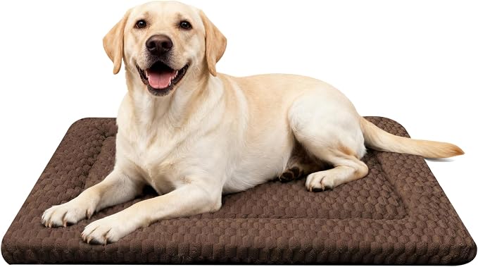 Dog Bed Mat - Dog Crate Pad - Reversible Mat for Pet Comfort - Soft Bed Crate Pads for All Seasons - Durable, Machine Washable Mat for Crates, Travel, and Home (Dark Brown, 35" L*23" W*1.5" Th) by FogkissComfyPawsHome
