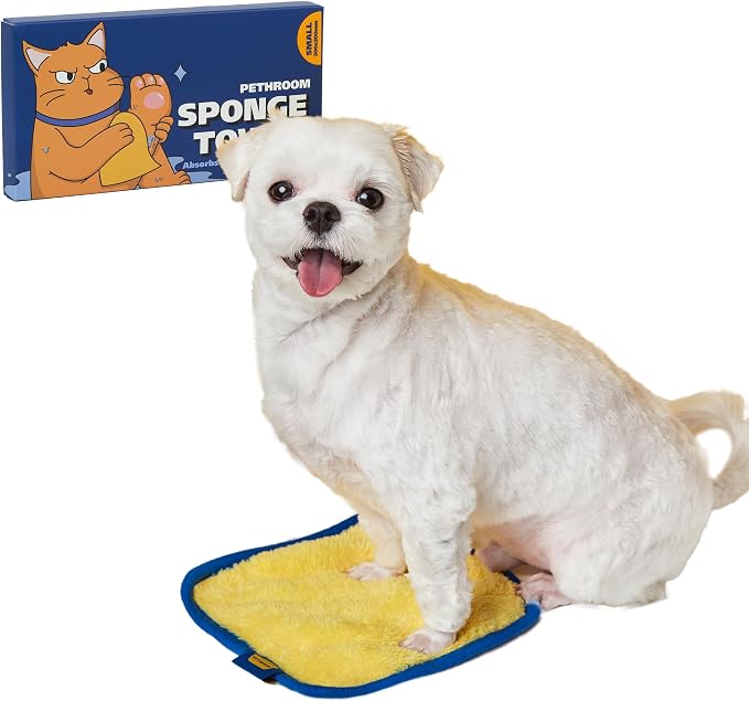 PETHROOM] Portable Pet Towel for Dogs & Cats | Professional Pet Dryer, Super Absorbent & Quick-Drying Dog Dryer | Lightweight, Durable, Ultra-Soft (Small) 8"x 8" by PETHROOM