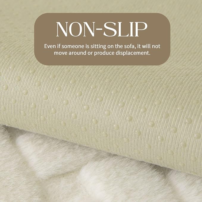 Waterproof Dog Bed Cover Non Slip Couch Cover for Dogs Washable Soft Faux Fur Sofa Cover Couch Covers for 3 Cushion Couch Sofa Pet Friendly (Off White, 34x62（1pc）) - Image 6