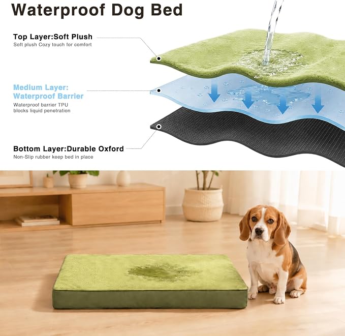 NUPIDA Waterproof XL Extra Large Dog Crate Bed with Washable Cover, 41x27 | TPU Waterproof Layer, Easy Clean Cover, Soft Plush Surface, Durable Oxford fabric, Non-Slip Bottom, For Large Breeds ≤80lbs - Image 4
