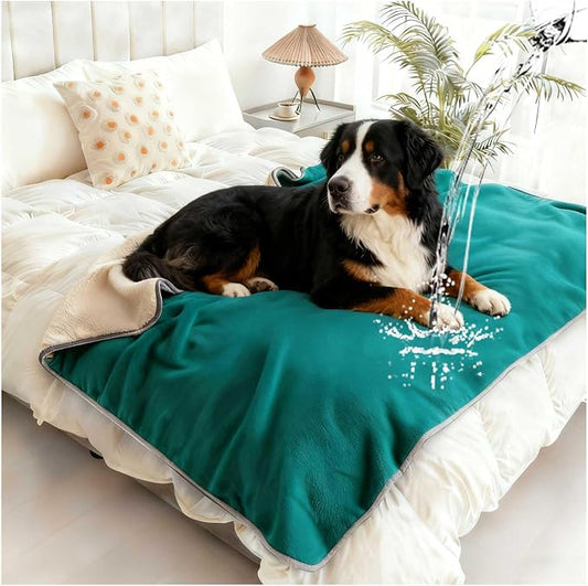 Waterproof Pet Blanket for Bed, Reversible Soft Flannel Love Blanket, Bed Blanket for Couples Washable, Spill-Proof Dog Throw Blanket for Couch, Sofa Protect, Camping,Green,60"x80" by Unknown
