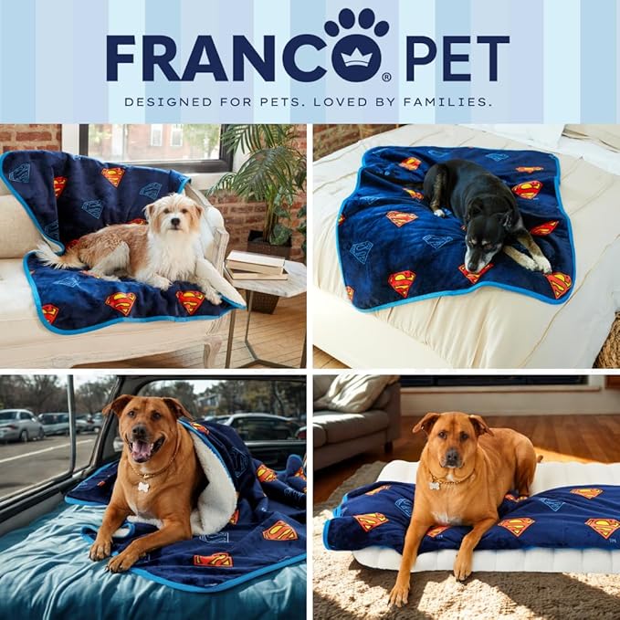 Superman DC Comics Waterproof Dog Bed Cover, Large 40x50 Pet Blanket for Furniture Bed Couch Sofa, (Officially Licensed) by Franco - Image 7