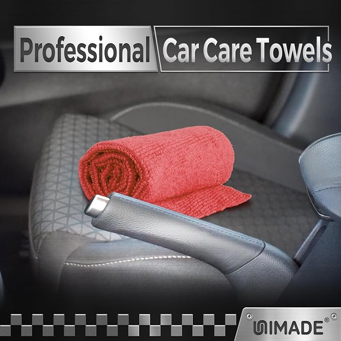 UNIMADE Shop Towel Rag, 200 Pack Reusable Microfiber Cleaning Cloth | Rags Bulk Lint Free Towels for Car Kitchen Automotive Bar Mechanic Restaurant Garage, 11.5"x 11.5", Red - Image 7