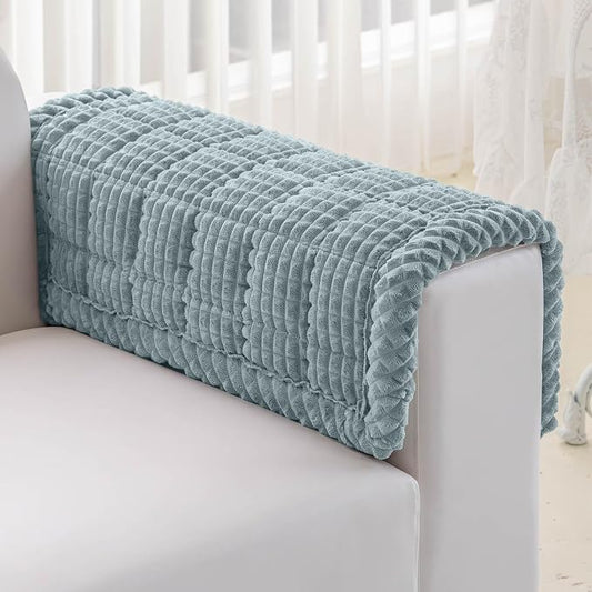 Couch Cover for Dogs Washable, Non-Slip Pet Couch Covers for Sofa, Fuzzy Dog Couch Cover Blanket, Thick, Soft, Plush Couch Cushion Covers for Sofa Protector (Blue Gray, 27.6" x 27.6"/70 x 70cm) by Disayu