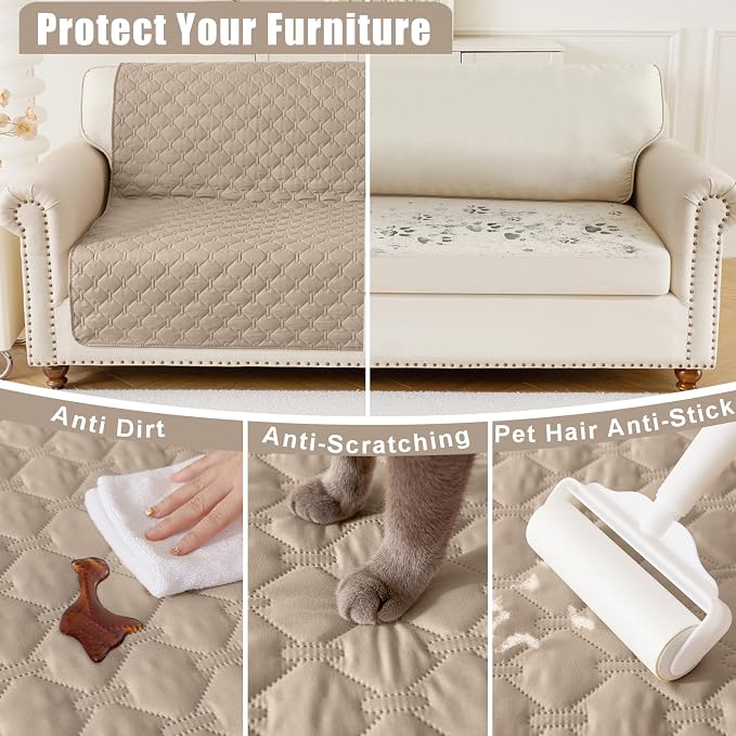 Smiry Waterproof Dog Bed Cover Blanket, Reversible Pet Blanket | Soft Reversible, Washable Leakproof Cats Dogs Couch Cover for Sofa, Couch, Furniture (40x50 Inch) - Image 4
