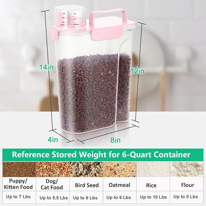 TBMax Cat Dog Food Container 5 to 7 lbs, Secondary Pet Food Storage Beyond a Large Dog Food Bin for Daily Use, Easy-Pouring Bird Seed Dispenser, Portable Travel Kibble Container for Outdoor Feeding - Image 2