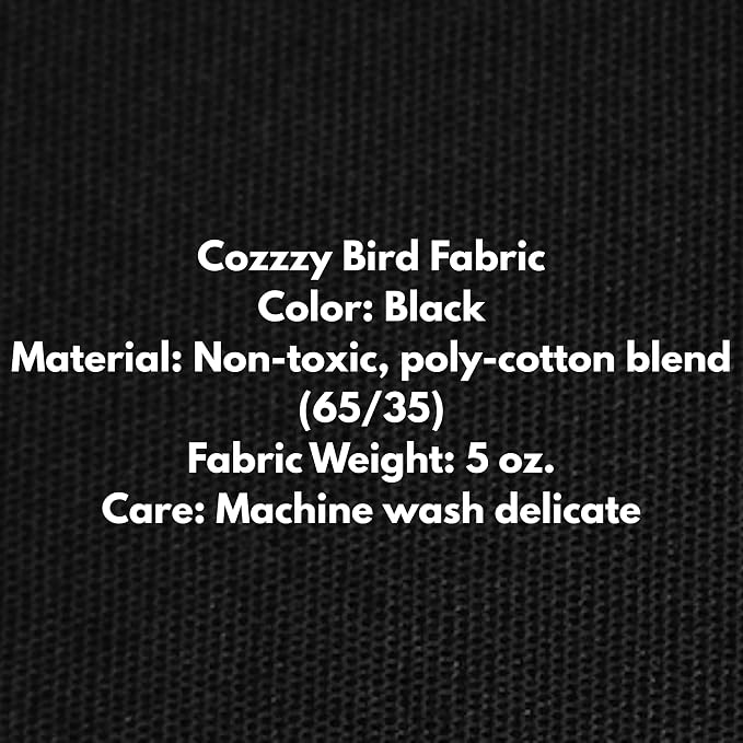 Cozzzy Covers Model 6432 MD Universal Cage Cover 60" H Poly-Cotton Black for Side-by-Side Bird Cages 64" W x 32" D for Large Birds Sleep and Light Reduction - Image 5