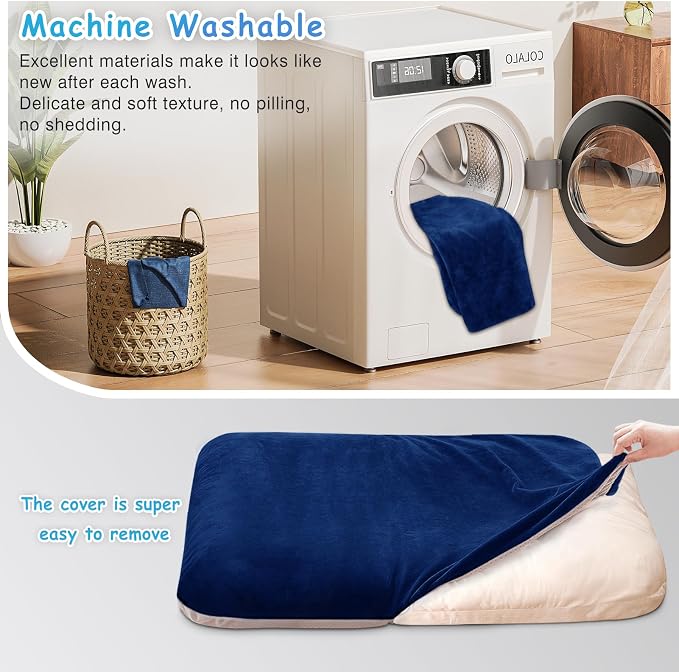 Magic Dog Super Soft Extra Large Dog Bed Jumbo Pet Beds Orthopedic 47 Inch Washable Anti Slip Dog Sleeping Mattress with Removable Cover, Blue XL - Image 3