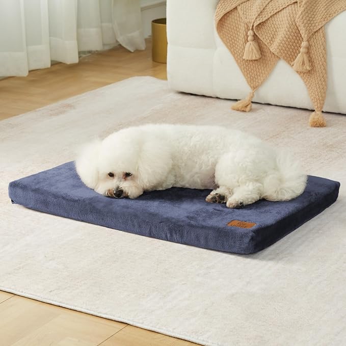 LIORCE Dog Bed for Small Dogs - Puppy Dog Crate Pad with Removable Washable Cover and Waterproof Lining - Memory Foam Dogs Kennel Mat - Reversible Pet Bed (Cool & Warm), 24 x 18, Dark Grey - Image 7