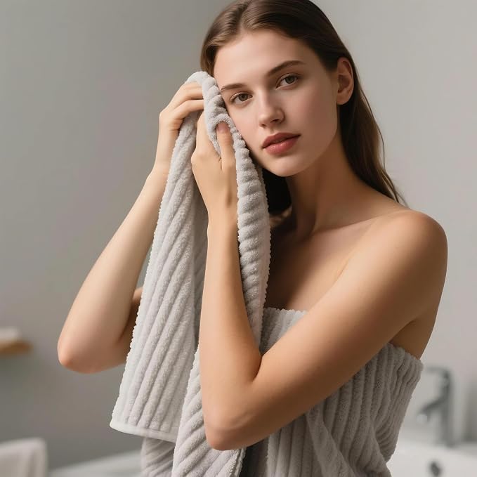 2 Piece Bath Sheets, 40"x80" Microfiber Bath Towels, Grey | Extra-large size, Quick dry, Highly Absorbent, Lint Free，shower towels for bathroom gym spa，Big and Tall users - Image 6