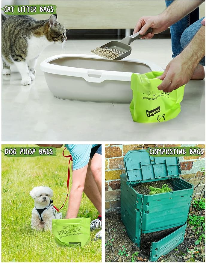 PETOCAT Cat Litter Liners and Cat Litter Bags for Poop Biodegradable Leakproof Durable Extra-Thick Kitty Litter Box Bag Cat Waste Disposal Bag - Image 5