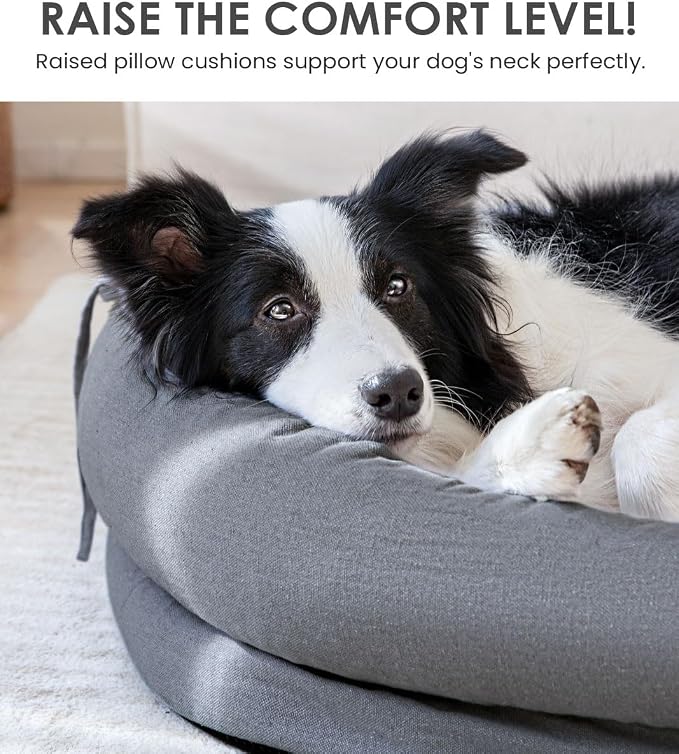 Orthopedic Dog Bed for Large Dogs, Pet Sofa Bed, XL, Dark Gray | Orthopedic egg crate foam, 4-sided bolster support, anti-slip bottom, pet sofa bed for extra large dogs - Image 6