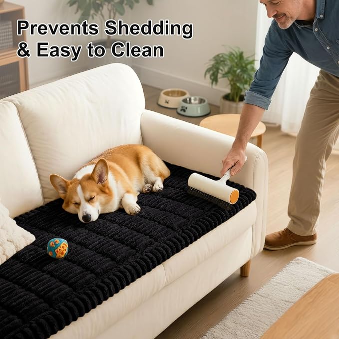 Smiry Couch Cover for Dogs, Non Slip Washable Sofa Protector for Pets | Soft Furniture Cover for Leather & Fabric Couches, Cozy Protect Against Fur, Dirt & Messes, Pet Friendly, 35.4"x63" - Image 8