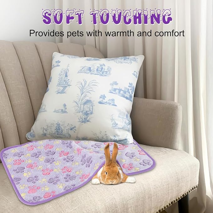 YUEPET Waterproof Guinea Pig Blankets Washable 6 Pack Small Animal Fleece Cage Liners Pet Soft Sleep Mat Pad Cover Warm Flannel Throw for Hamster Guinea Pig Rabbit Chinchilla Hedgehog Ferret 35"×24" - Image 5