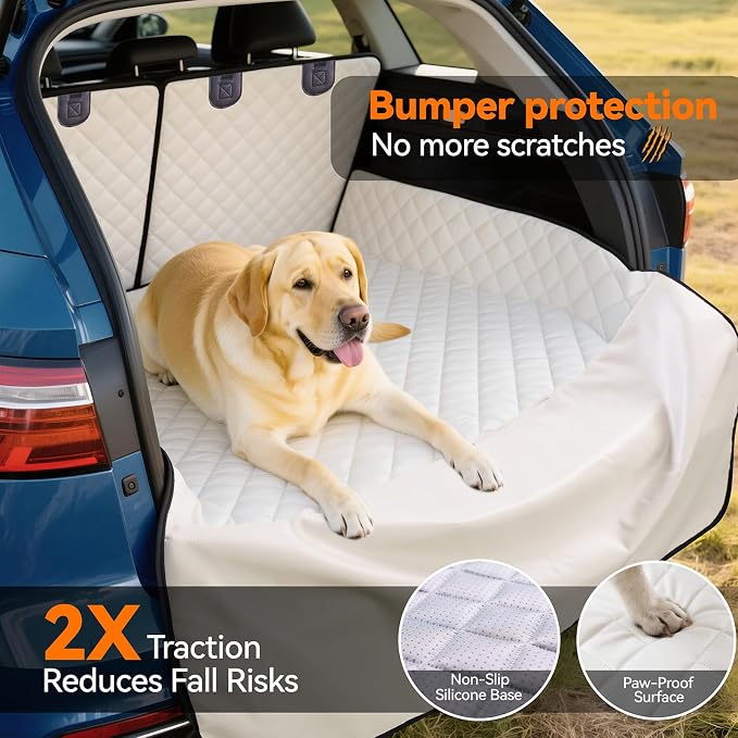 Heavy-Duty Leather SUV Cargo Liner for Fold Down Split Seats, Armrest Pass-Through Compatible, Pet-Friendly, Ideal for Dogs - Image 5