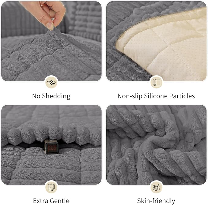 Couch Cover for Dogs,Washable Non-Slip Pet Friendly Sofa Protector | Thick Flannel Sofa Cover,Nonslip, Washable,Anti-Pilling,Pet Friendly,for Dogs & Cats,Cozy Protect Against Fur,27.6" x 82.7" - Image 5