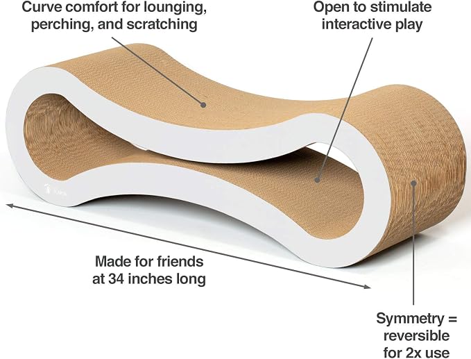 PetFusion Ultimate Cat Scratch Lounge, Reversible Cardboard Scratcher Pad | Furniture protection from claws, flip design doubles lifespan, eco friendly recycled build, cozy indoor home use, pet safe - Image 4