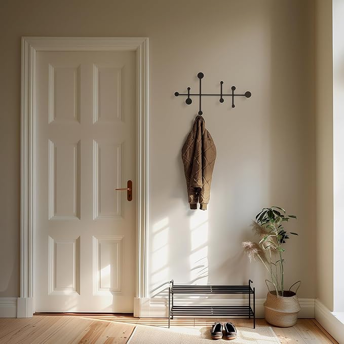 Kazai. 'Sval' Wall Wardrobe | Minimalist Coat Hook Design from Berlin | Modern Metal Wall-Mounted Coat Rack/Hooks | Black - Image 5