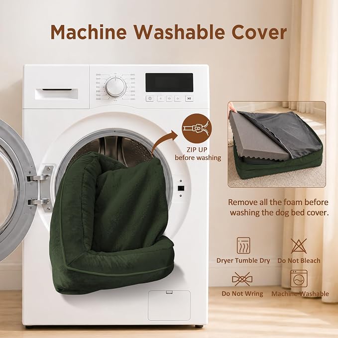 Comfort Expression Orthopedic Dog Beds for Large Sized Dog with Bolster | Waterproof Dog Couch Bed with Washable Cover & Non-Slip Bottom, Supportive Egg Crate Foam Large Pet Bed, 36x27 Inch - Image 5