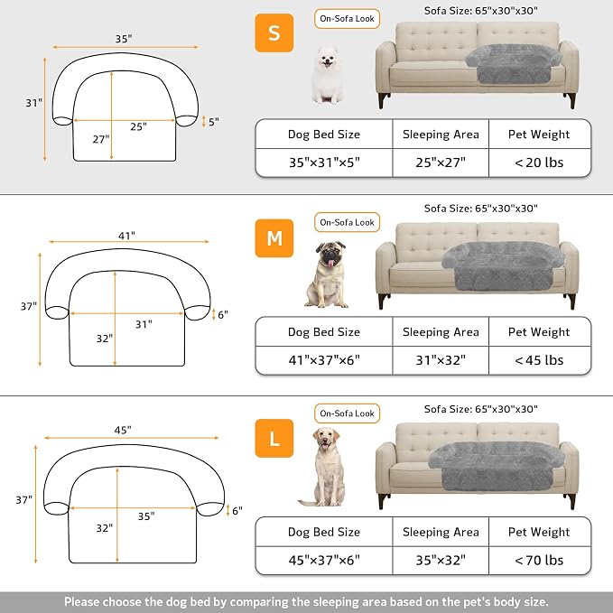 GGIB Calming Dog Bed Fluffy Plush Dog Mat for Furniture Protector with Removable Washable Cover for Large Medium Small Dogs and Cats (Small,Grey) - Image 5