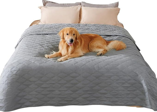 Luciphia Waterproof Couch Cover for Dogs, Non-Slip Pet Sofa Protector | Non-slip waterproof couch cover scratch-resistant machine washable protects sofa bed from spills fur, Light Grey, 82" x 120" by luciphia