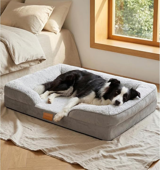 Orthopedic Dog Bed,Waterproof Memory Foam Dog Bed with Washable Removable Cover, Featuring Waterproof Lining and Non-Slip Base,Bolster Dog Couch,Suitable for Use with Dog Crate and Indoors. by Norvianic