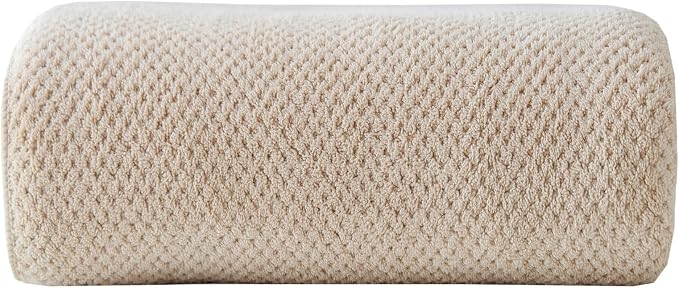 40x80 Inches Bath Sheets Towels for Adults Oversized Bath Towels Extra Large Luxury Super Soft Absorbent Quick Dry Microfiber (Beige, 1PCS) by Akzpe
